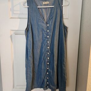 Madewell Blue Denim Button-Down Mini Dress